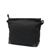 グッチ GGキャンバス ショルダーバッグ 337598 ブラック キャンバス レザー レディース GUCCI 【中古】